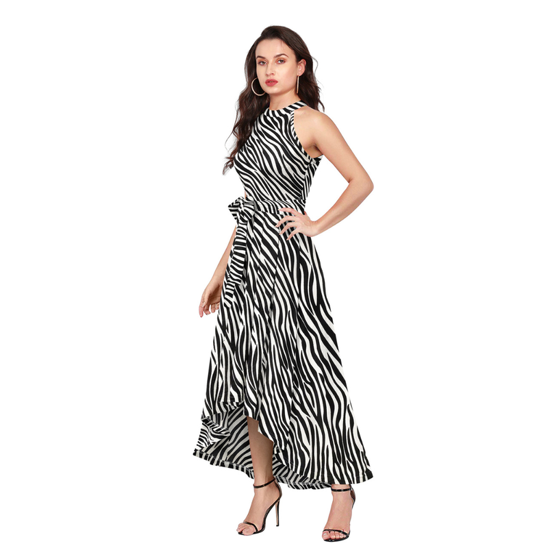 Bold Animal Print Sleeveless Party Dress - DNK