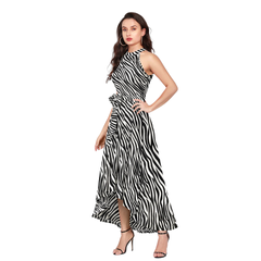 Bold Animal Print Sleeveless Party Dress