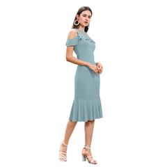 Ocean Mist Ruffle Mermaid Dress