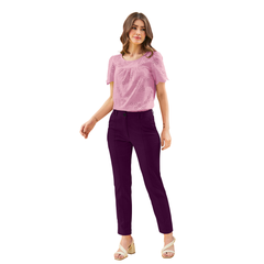 Classic Plum Ankle Length Trousers-DNK