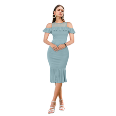 Ocean Mist Ruffle Mermaid Dress