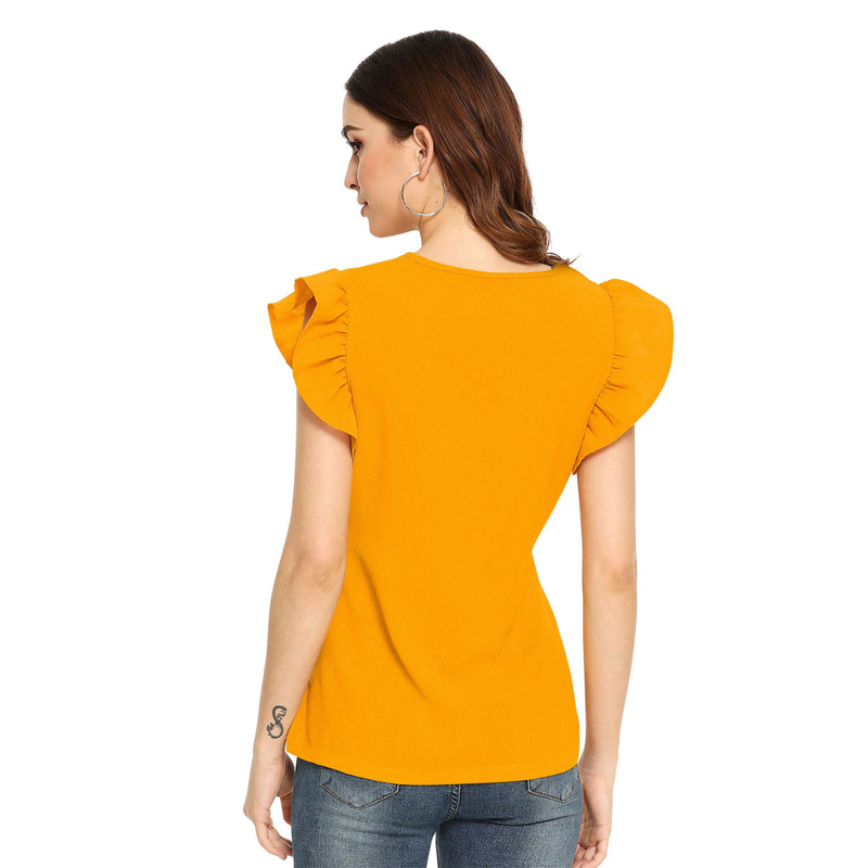 Sleeve Belted Peplum Top