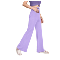 Soft Knit Lilac Wide-Leg Lounge Trousers-DNK