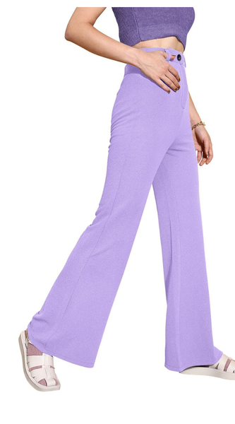 Soft Knit Lilac Wide-Leg Lounge Trousers