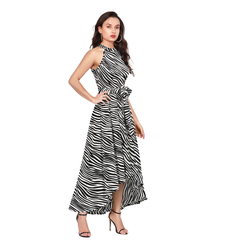 Bold Animal Print Sleeveless Party Dress