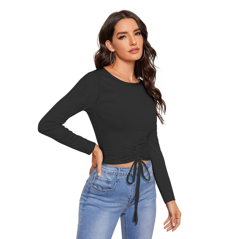 Classic Black Cinched Front Top-DNK