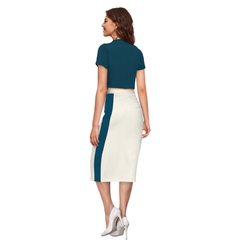 Teal & Ivory Color block Co‑Ord Set