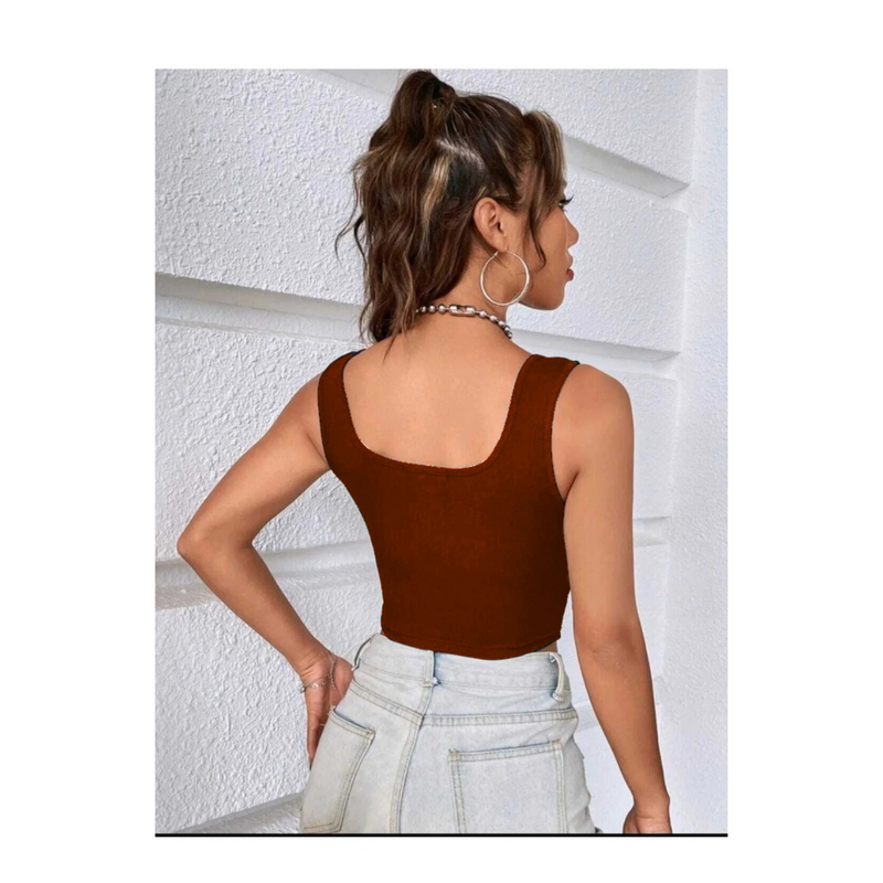 Sweetheart Neckline Sleeveless Tank Top – Elegant Tops DZ-1