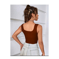 Sweetheart Neckline Sleeveless Tank Top – Elegant Tops