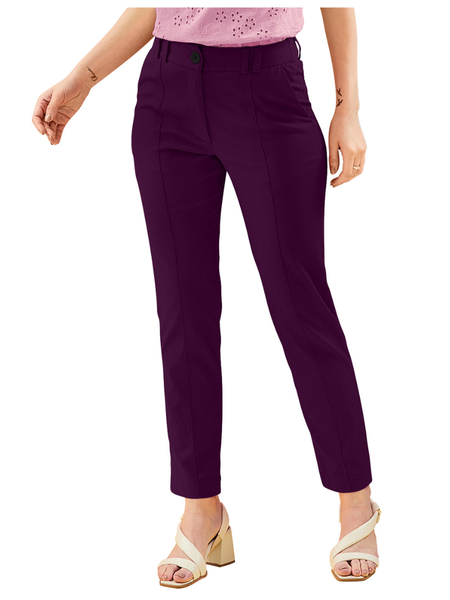 Classic Plum Ankle Length Trousers-DNK