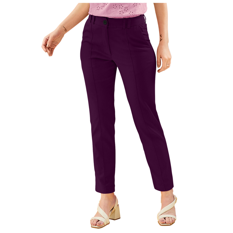 Classic Plum Ankle Length Trousers-DNK