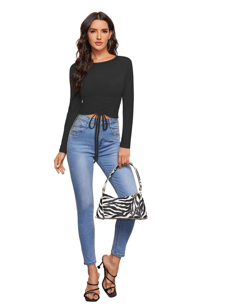Classic Black Cinched Front Top-DNK