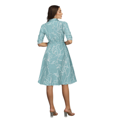 Button-Down A-Line Midi Dress -DNK