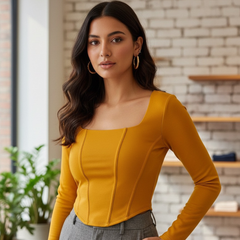 Chic Square Neck Corset Top