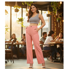 Women’s High-Rise Flare Pants-DNK