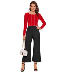 Tangerine Wave-Stitch Crop Top- DNK