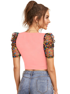 Chic Puff Sleeve Crop Top