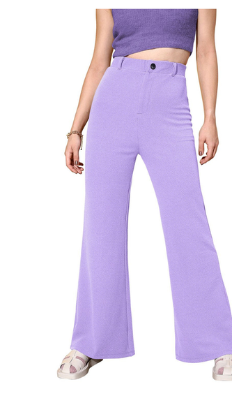 Soft Knit Lilac Wide-Leg Lounge Trousers