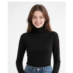 Slim-Fit Turtleneck Top-DZ 14