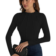 Chic Ribbed Knit Structured Top DNK