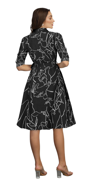 Button-Down A-Line Midi Dress