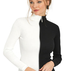 Dual-Tone Zip-Up Top DNK