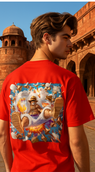 Backbencher Men’s Printed Oversized T-Shirt (One Piece Edition) INK