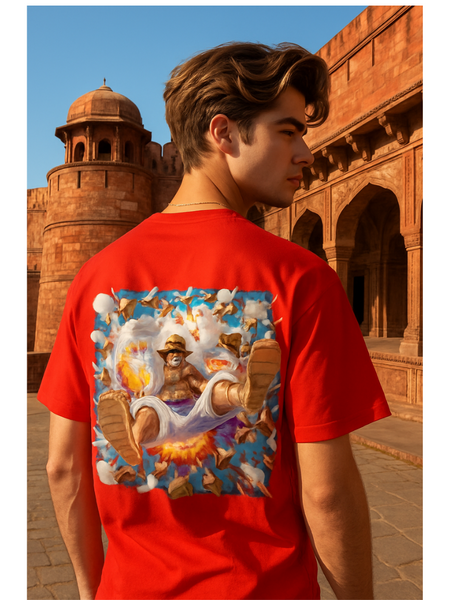 Backbencher Men’s Printed Oversized T-Shirt (One Piece Edition) INK