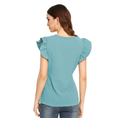 Sleeve Belted Peplum Top