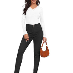 V-Neck Ribbed Top DNK