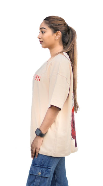 Backbencher Women's Oversized T-Shirt (Printed) INK