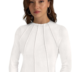 Chic Ribbed Knit Structured Top DNK