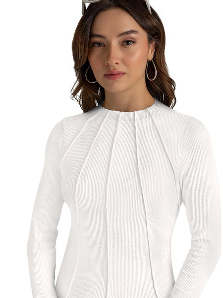 Chic Ribbed Knit Structured Top DNK