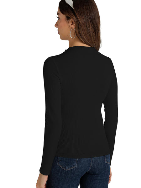 Chic Ribbed Knit Structured Top DNK