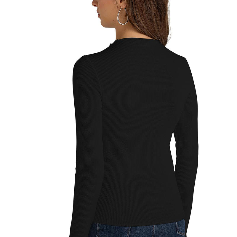 Chic Ribbed Knit Structured Top DNK