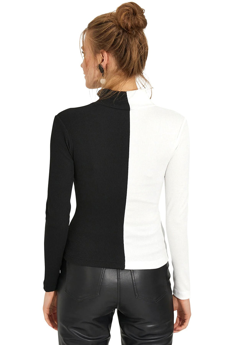 Dual-Tone Zip-Up Top DNK