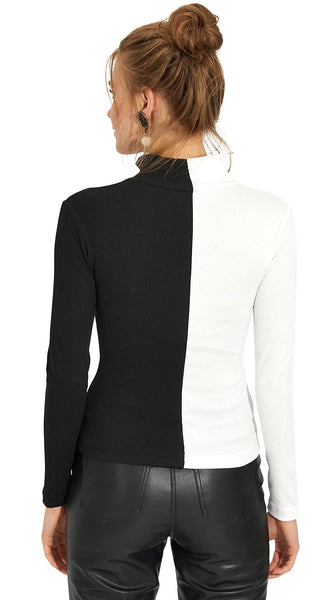 Dual-Tone Zip-Up Top