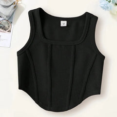 Square Neck Hanky Hem Tank Top DZ-6