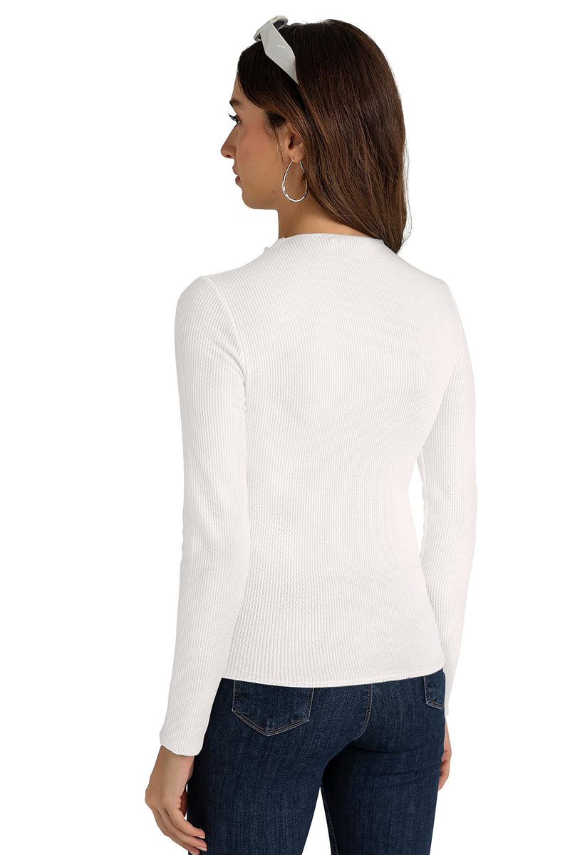 Chic Ribbed Knit Structured Top DNK