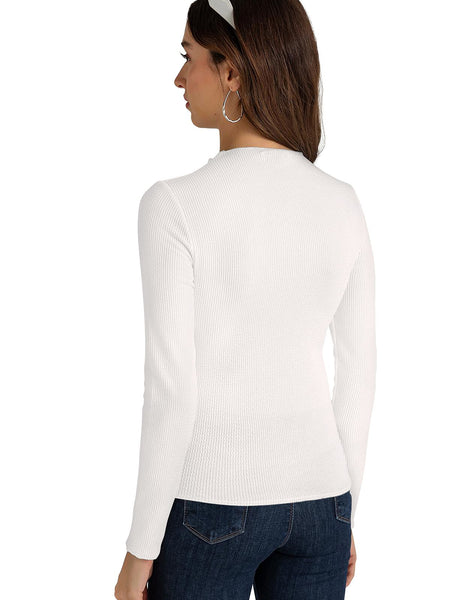 Chic Ribbed Knit Structured Top DNK