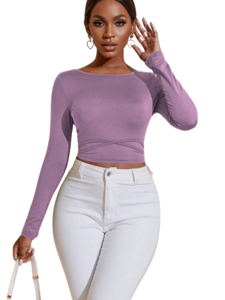Luxe Backless Tie-Back Crop Top