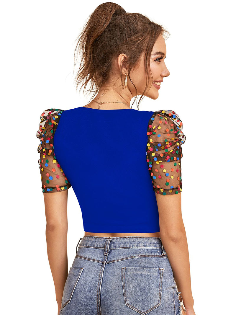 Chic Puff Sleeve Crop Top – Trendy & Stylish Women's Fashion DNK