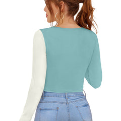 Dual-Tone Cutout Crop Top | Trendy & Chic Women's Top DNK