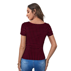 Printed Stretch Fit Top Checkered DNK