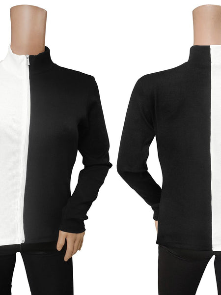 Dual-Tone Zip-Up Top DNK