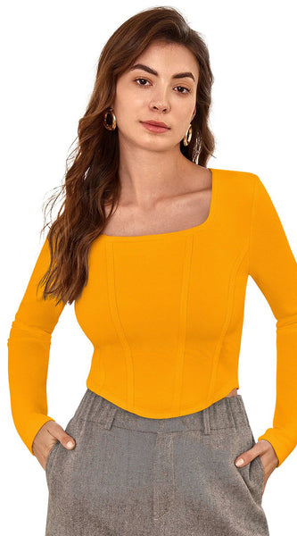 Chic Square Neck Corset Top