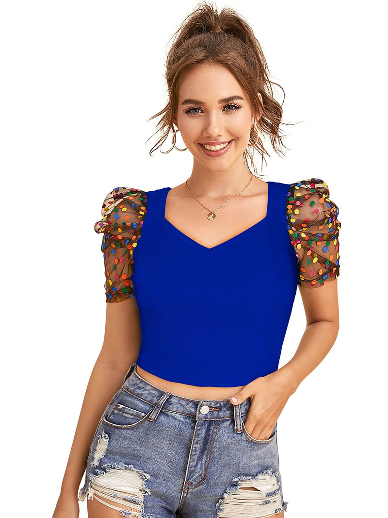 Chic Puff Sleeve Crop Top – Trendy & Stylish Women's Fashion DNK