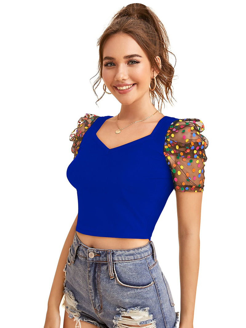Chic Puff Sleeve Crop Top – Trendy & Stylish Women's Fashion DNK