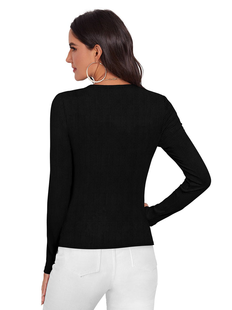 V-Neck Ribbed Top DNK