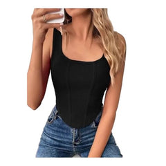 Square Neck Hanky Hem Tank Top DZ-6